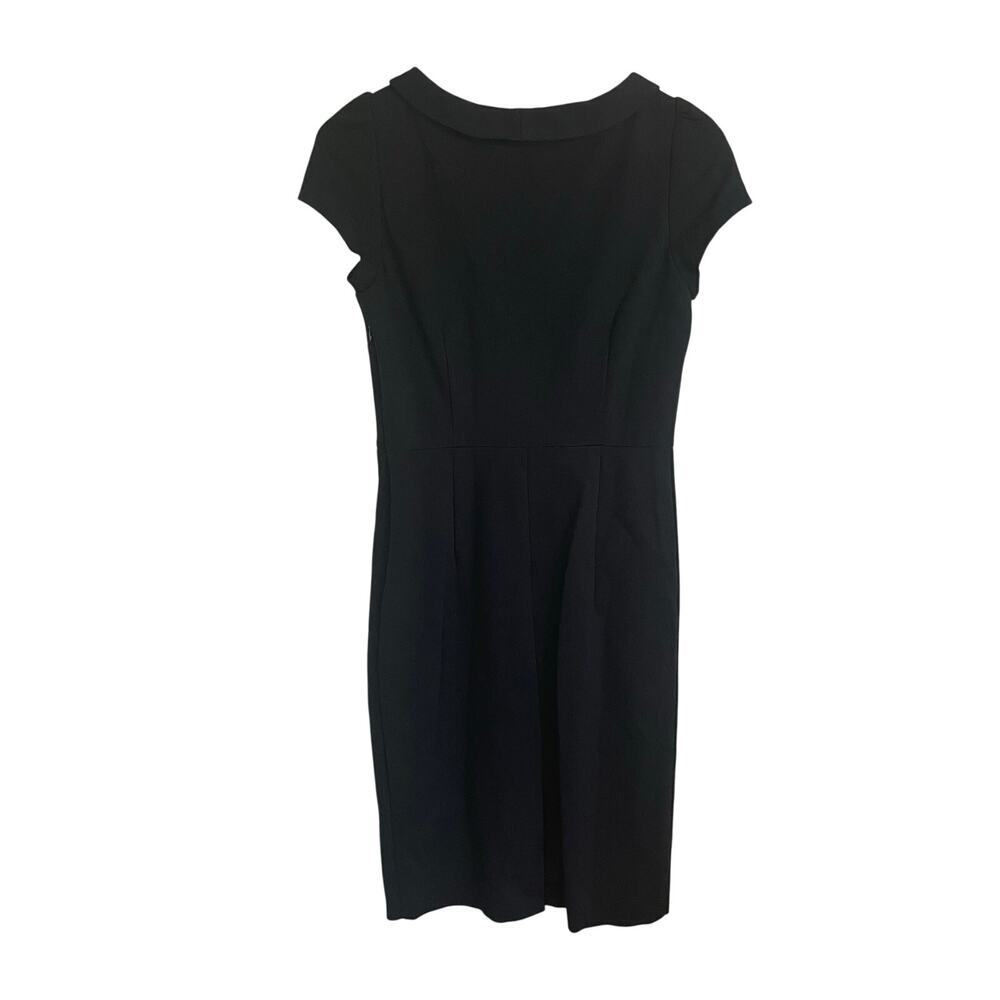 Boden Black Dress Cap Sleeve Midi Length Sheath Dress Boat Neckline Size 6 - Picture 6 of 6